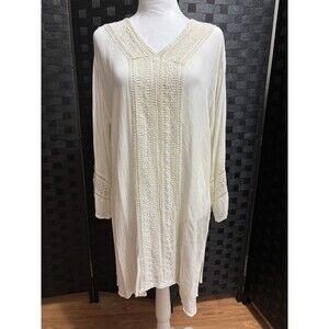 Raya Sun Sundress Cover Up Womens S/M Cream Crochet Beach Festival Vacation Boho